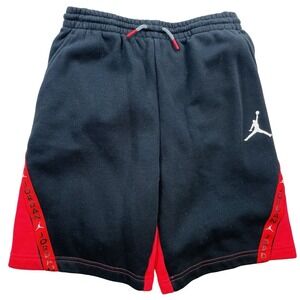 Jordan Boys Shorts Black Red Fleece Cotton Blend XL 13-15Y Athletic Jumpman